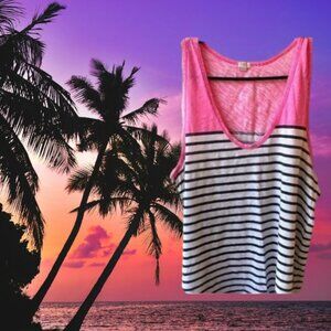 J.Crew Junior V-Neck Striped Cotton Tank Top